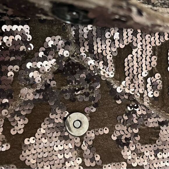 Lulus Bronze Sequin Envelope Convertible Crossbody/ Clutch NEW - Picture 3 of 9